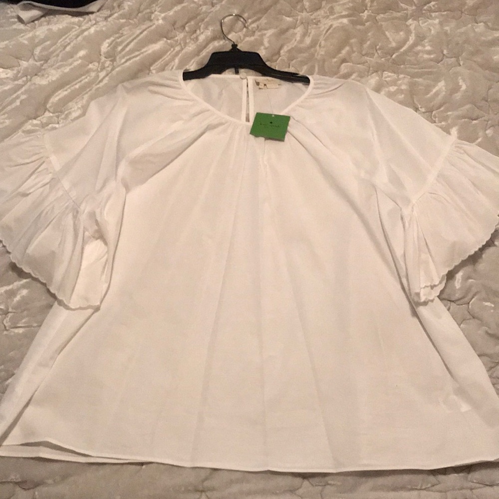 KATE SPADE Brooke Street Poplin Scallop Shirt XXL